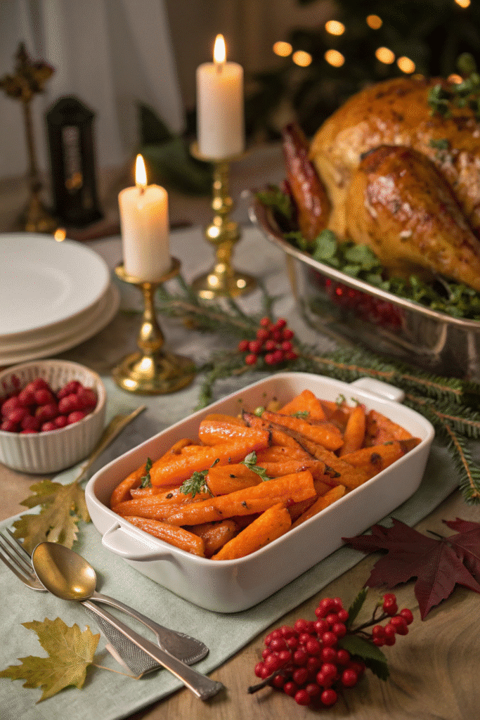 Glazed Carrots: A Simple, Festive Christmas & Thanksgiving Recipe 7 Glazed carrots served for Christmas or Thanksgiving dinner