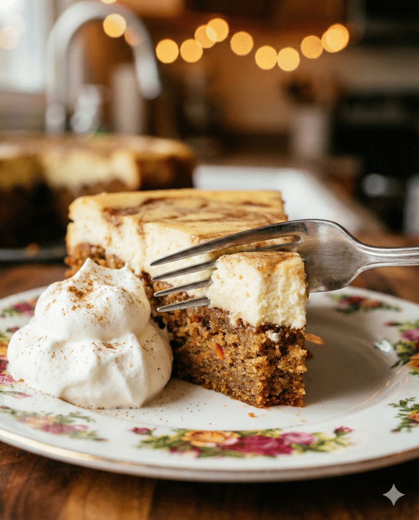 Carrot Cake Cheesecake: The Best Moist & Easy Holiday Dessert 7 Mise en place for the recipe showing fresh grated carrots, cream cheese, eggs, and spices arranged on a marble surface.