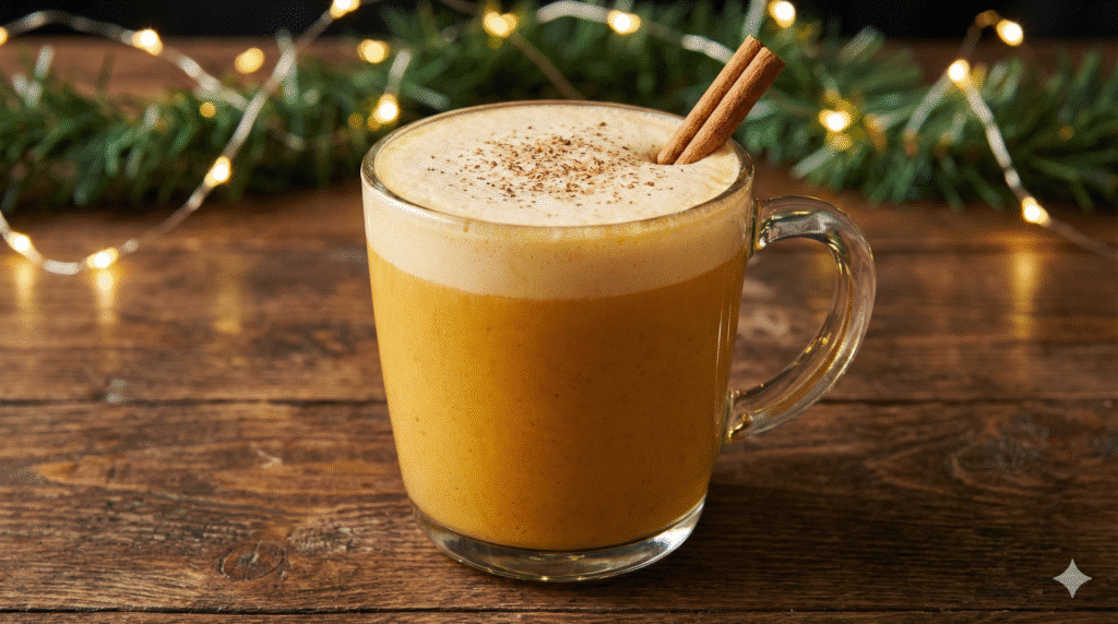 Sweet Potato Vegan Eggnog: Best 10-Minute Holiday Drink 5 Creamy Sweet Potato Vegan Eggnog topped with nutmeg and cinnamon.