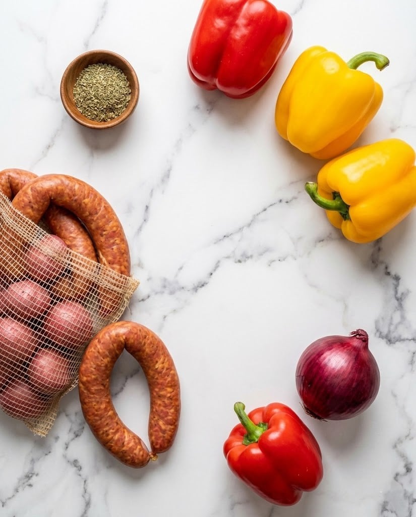 Budget-Friendly 5-Ingredient Meal Prep: Roasted Sausage & Veggies 6 You only need 5 main ingredients for this affordable lunch recipe.