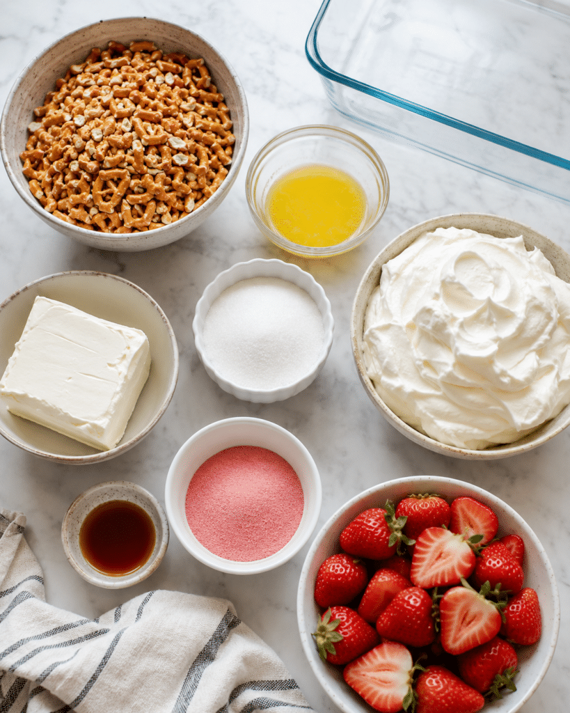 Pretzel Jello Salad: Sweet, Salty, Creamy Potluck Dessert 6 Ingredients for Pretzel Jello Salad