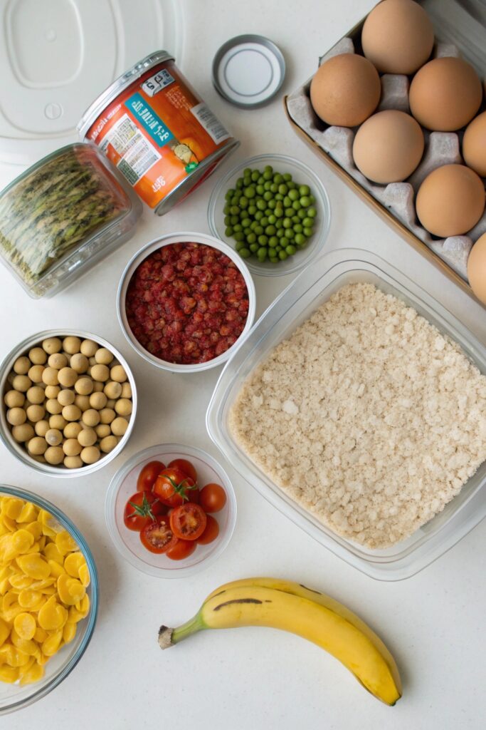 Budget-friendly ingredients laid out for $20