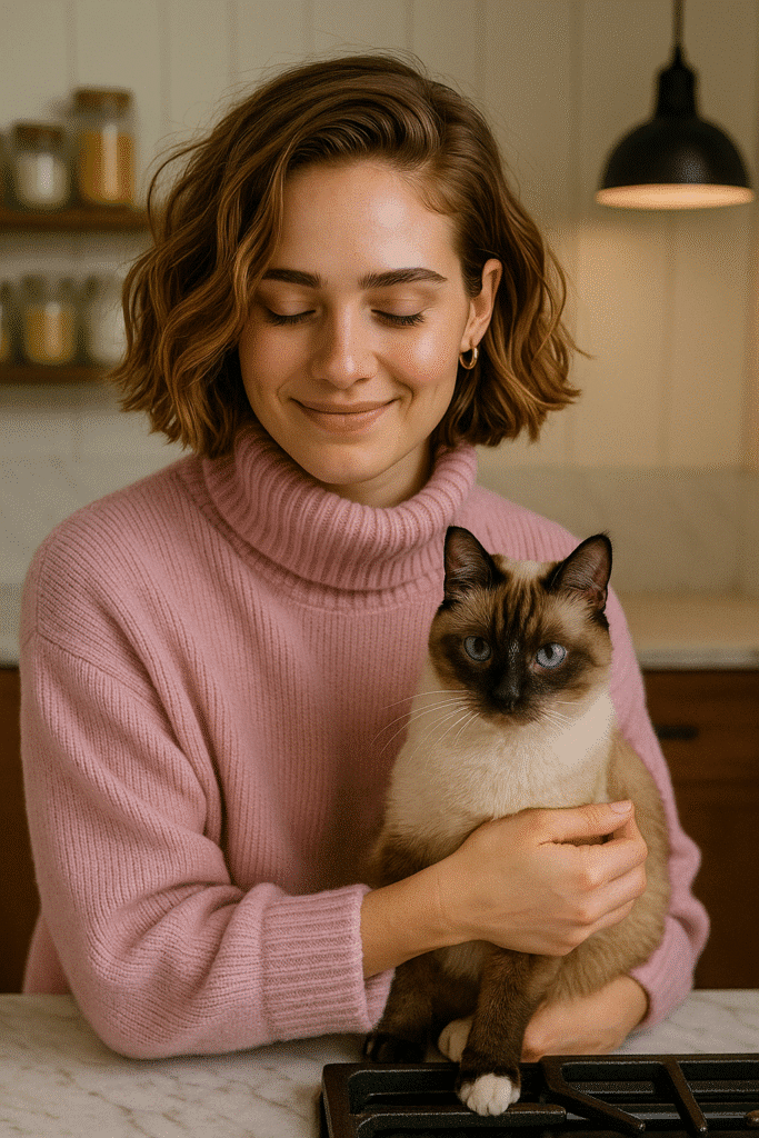 hana with a cat
