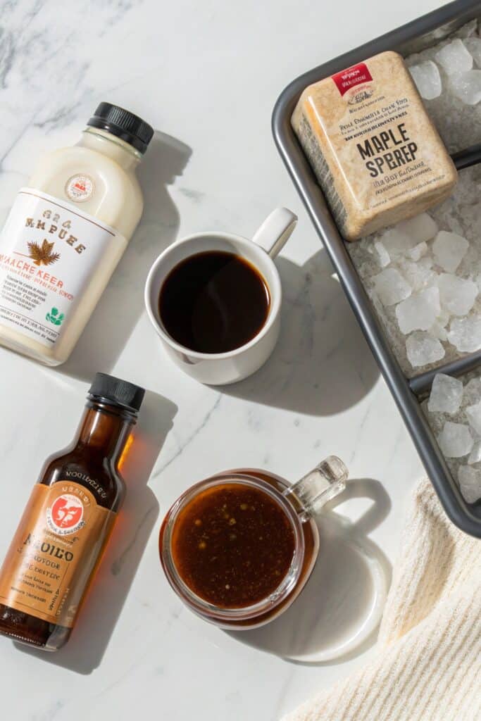 Ingredients for tahini iced coffee
