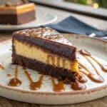 Chocoflan (Impossible Cake) ,Pouring flan and cake batter into bundt pan