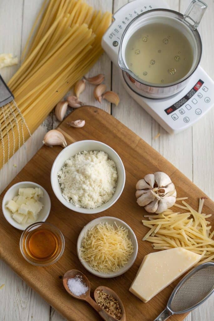 Ingredients for cottage cheese Alfredo sauce