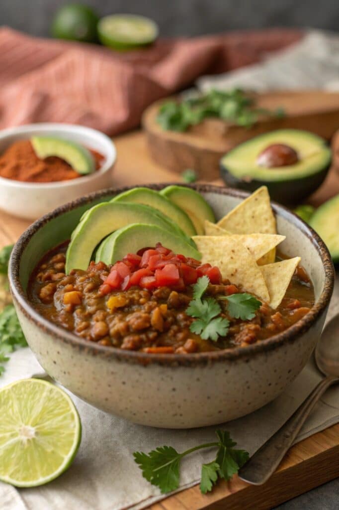 Served high-protein slow cooker meal with toppings