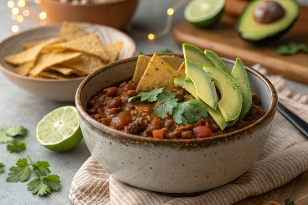 High-protein slow cooker meal prep with colorful ingredients