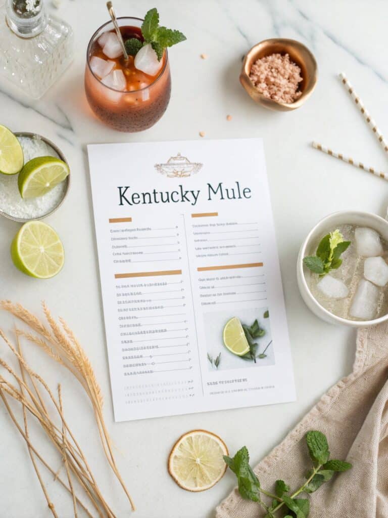 kentucky mule recipe card