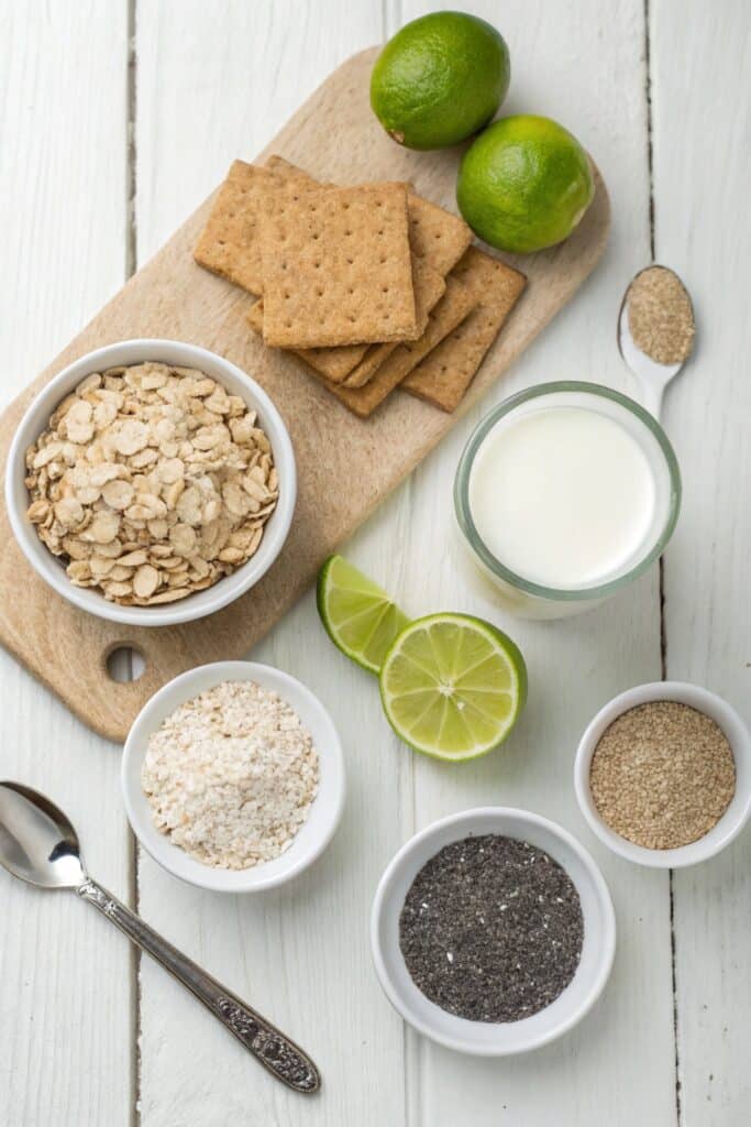 Ingredients for key lime pie overnight oats