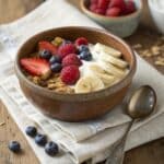 Overnight Weetabix breakfast with banana and berries