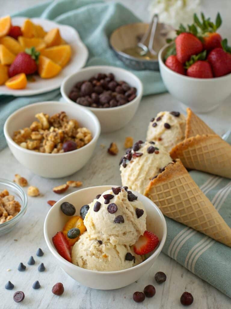 serving cottage cheese ice cream