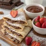 Dessert tortilla wraps served on board