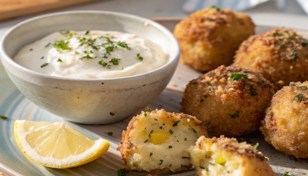 Crispy sSmashed Green Onion Potato Bombs topped with green onions