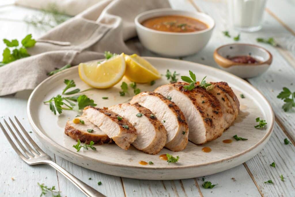 Chicken Breast Recipes Boneless served on a rustic plate