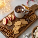 Hot Cocoa Dip on dessert board with dippers