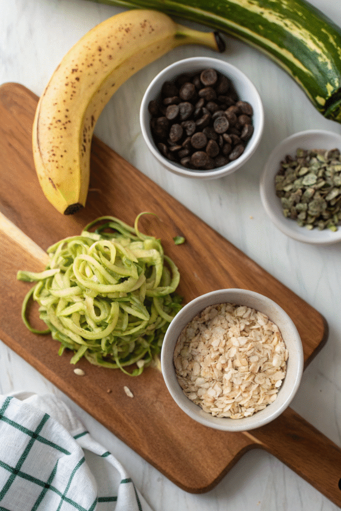 Ingredients for 4-ingredient zucchini cookies