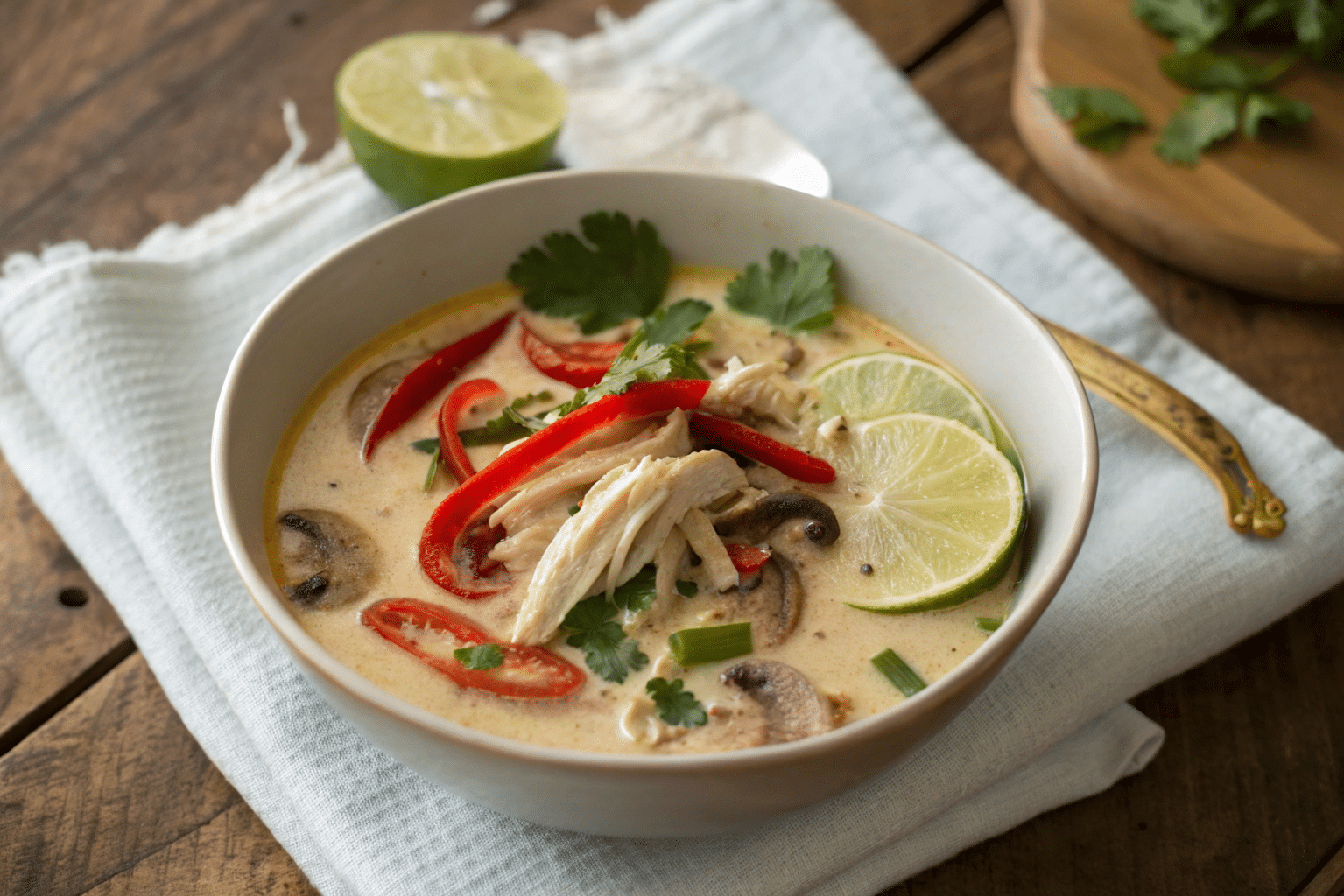 Thai Chicken Soup – Creamy, Spicy, and Comforting in Every Spoonful