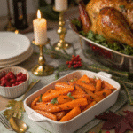Glazed carrots served for Christmas or Thanksgiving dinner